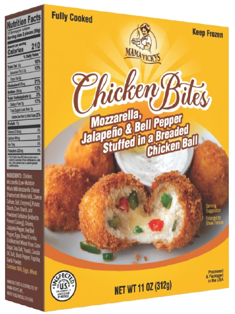 Mama Vicky's-Chicken Bites, Stuffed with Mozzarella, Jalapeño & Bell Pepper  12x11 oz