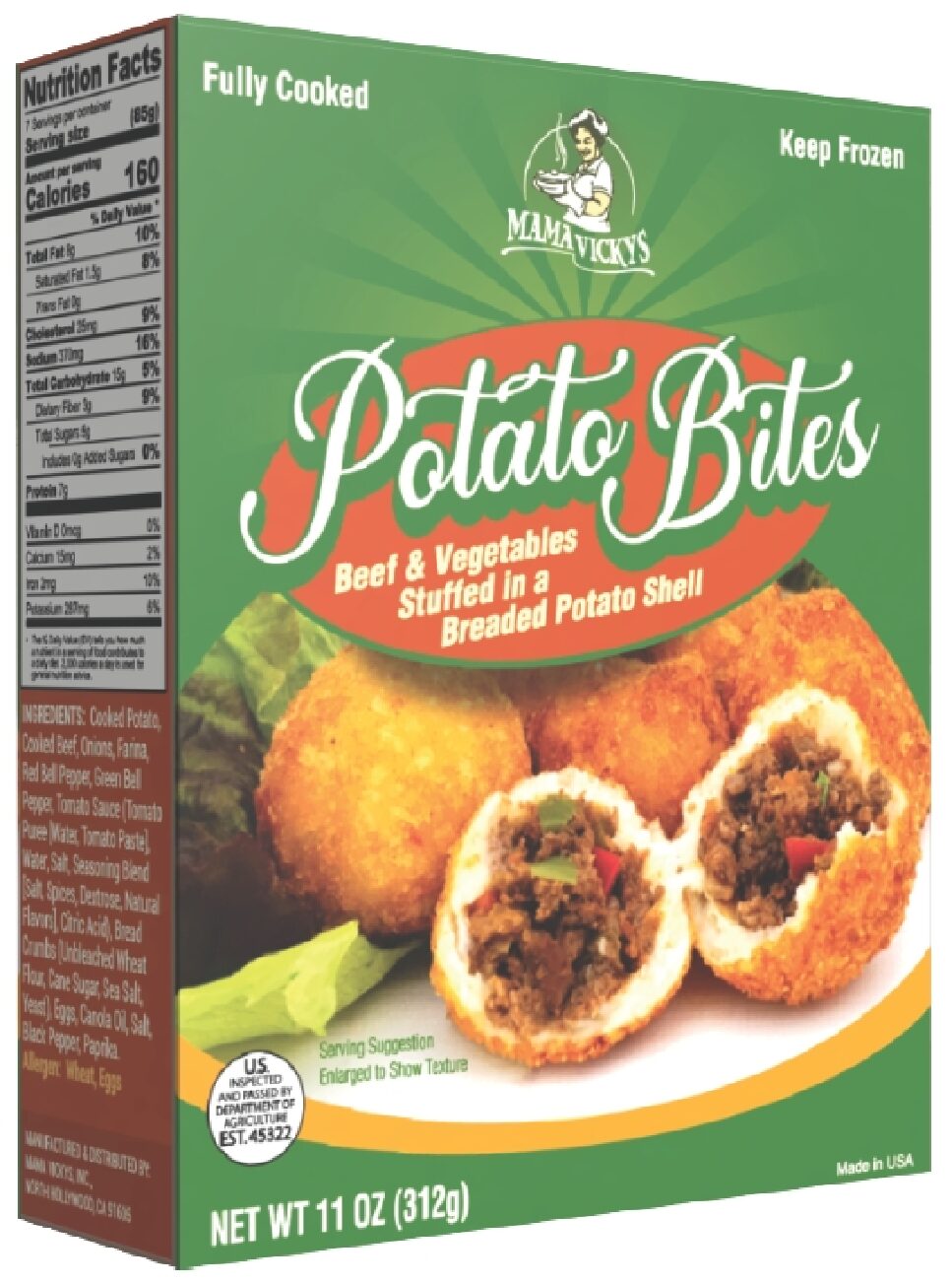 Mama Vickys Potato Bites  Stuffed with Beef & Vegetable12x11 oz (Frozen)